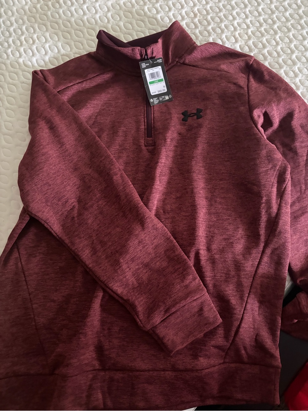 Under Armour Men's Heather Maroon Quarter-Zip Pullover